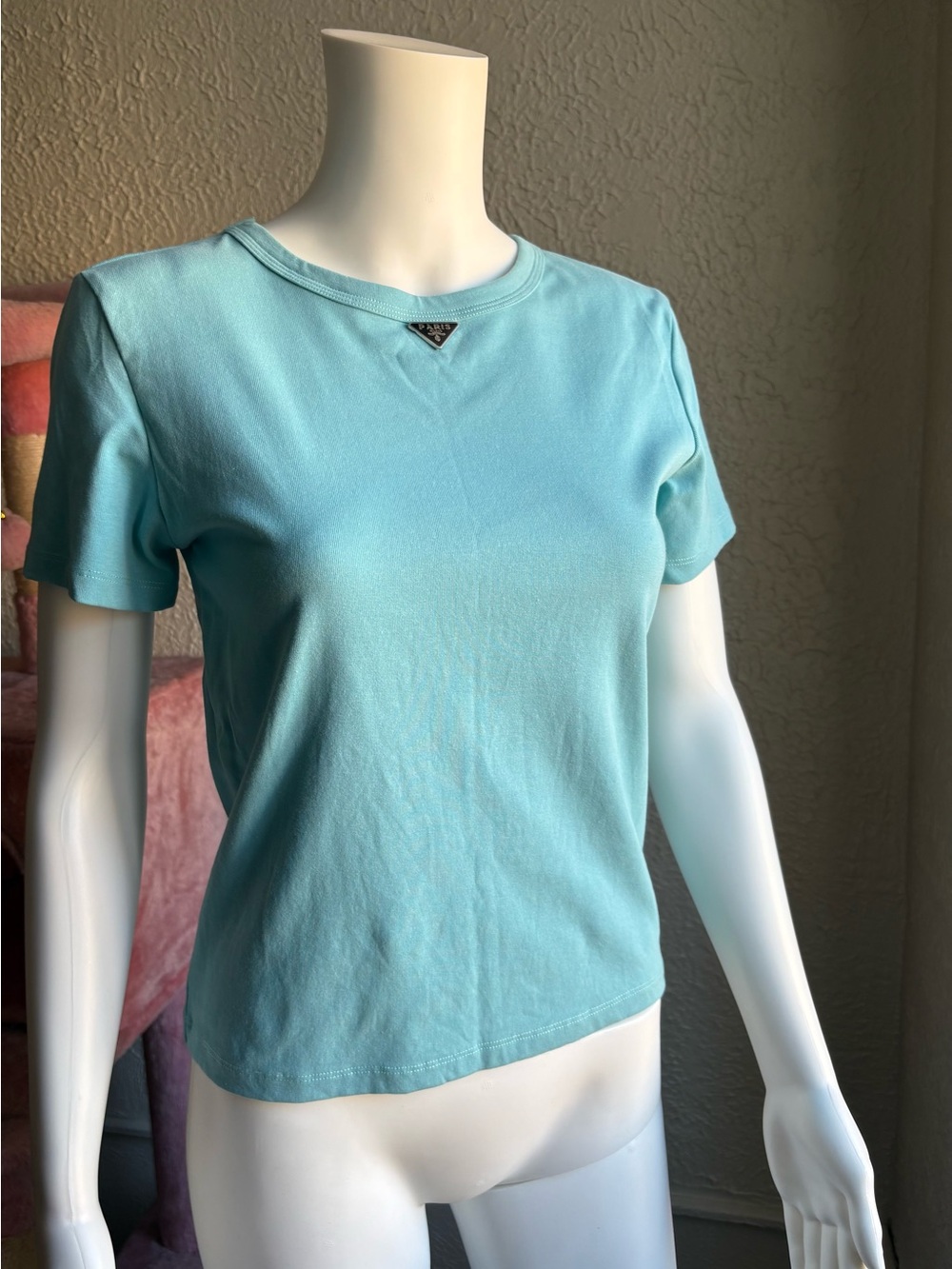 Paris Light Blue Crewneck T-Shirt Size XS